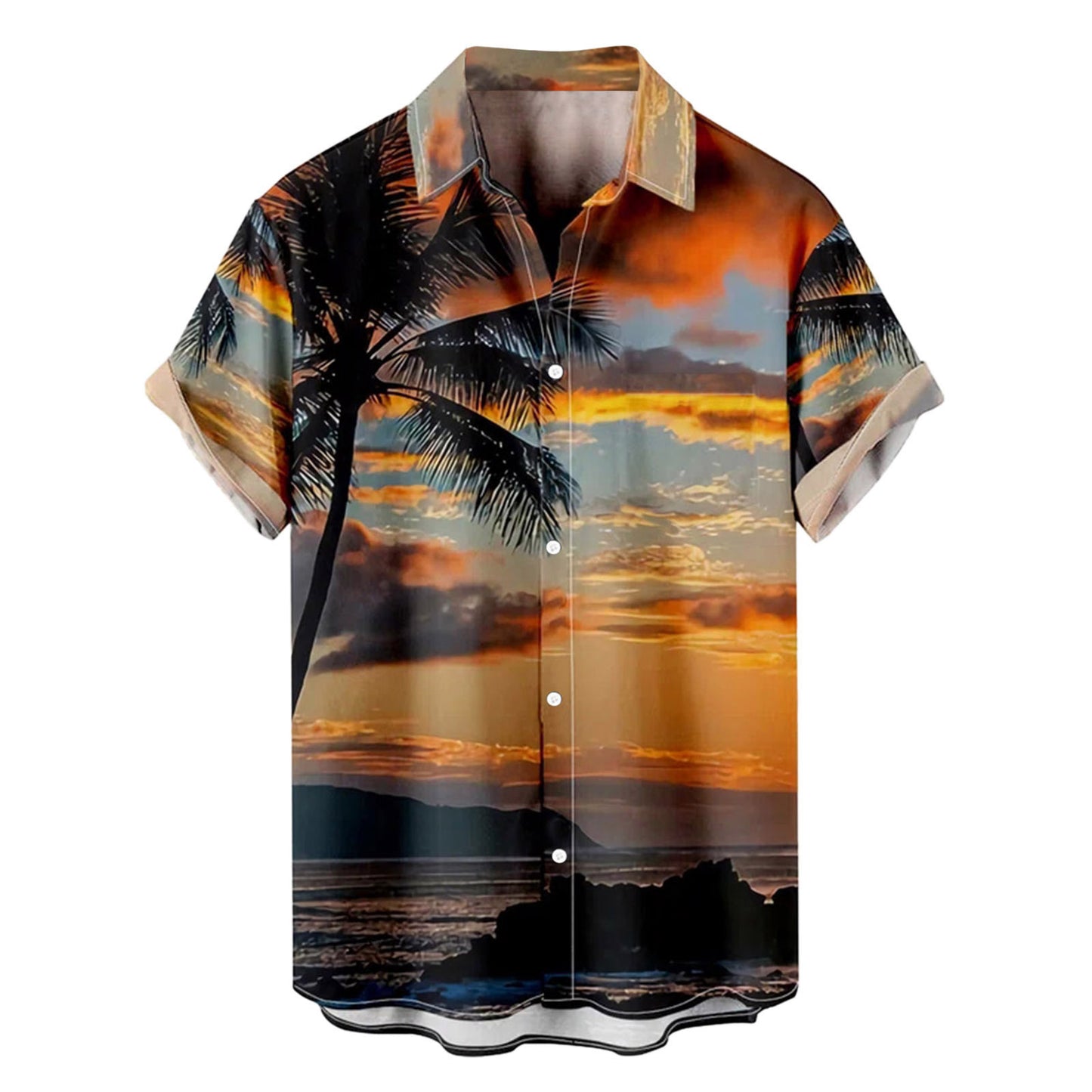 New Men's Casual Floral Shirt Hawaiian