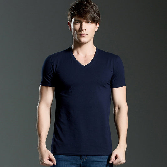 Round neck solid color bottoming shirt