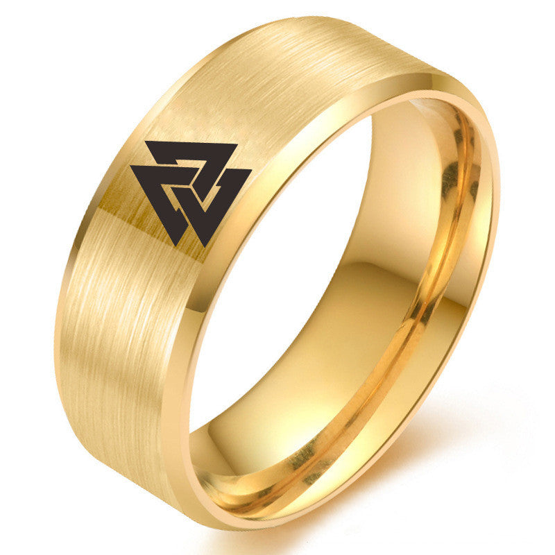 Stainless Steel Viking Odin Symbol Ring