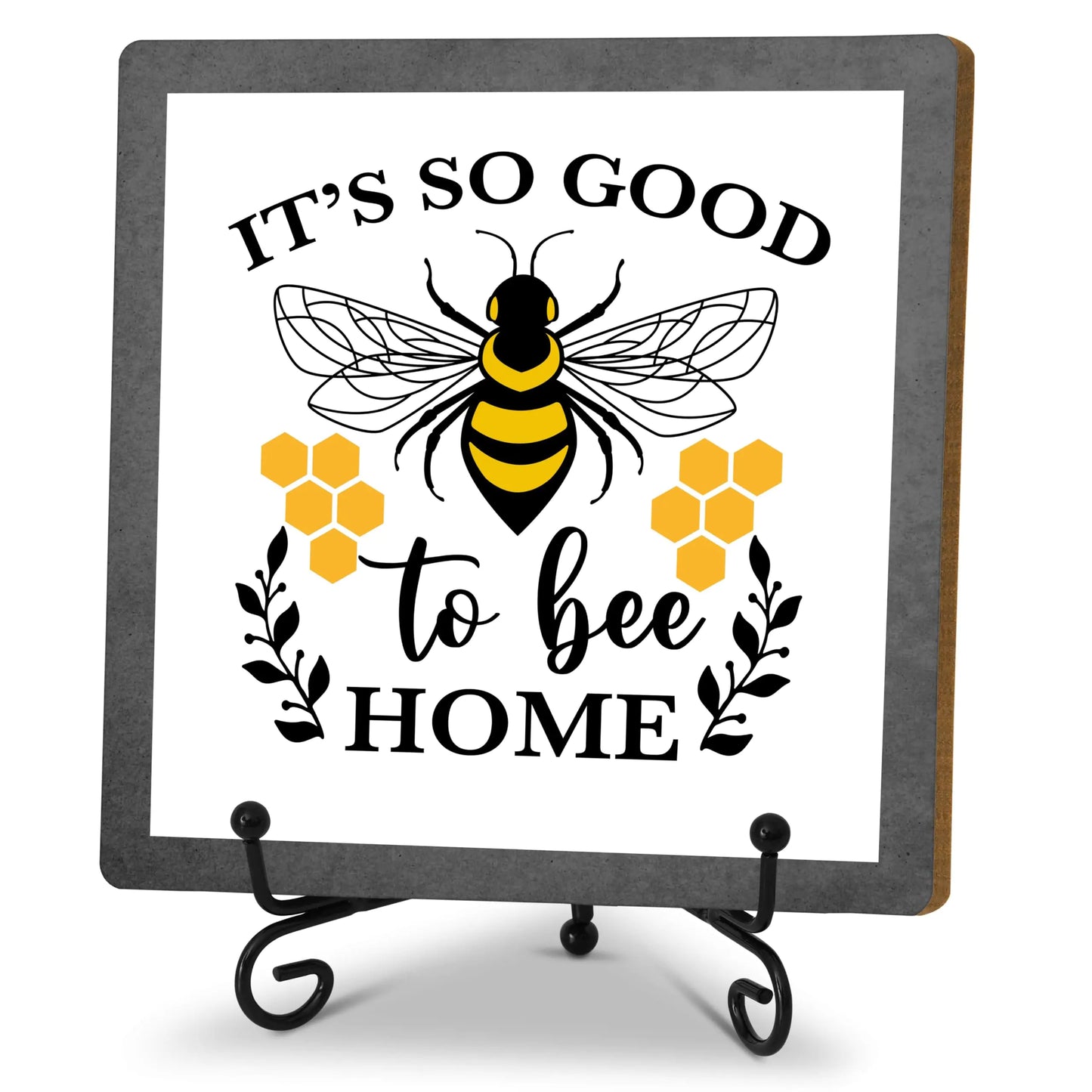 Bee Decorations for Home Spring Honey Bee Decor Beehive Wood Sign Kitchen Decor Bumble Bee Gifts Accessories for Office Bar Bedroom - G09