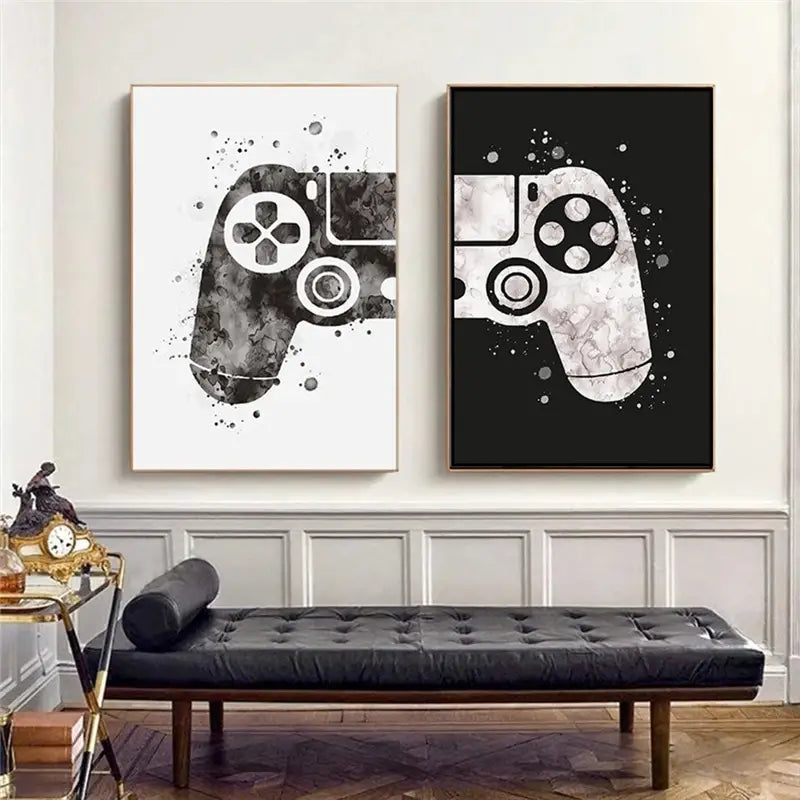 2pcs Decorative Game Room Canvas Wall Art 7.9x11.8in