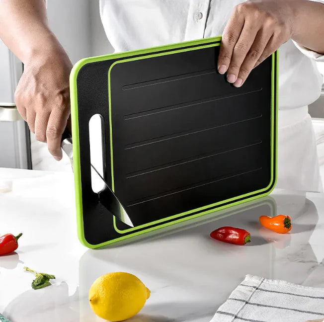 Multi-Function Cutting Board with Defrosting and Knife Sharpener
