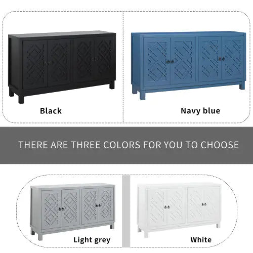 Large Storage Sideboard, 4-door Buffet Cabinet With Pull-tab Handle, Suitable For Living Room, Dining Room