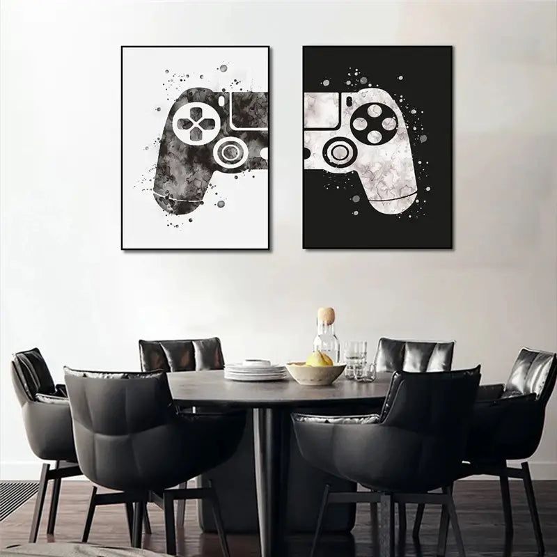 2pcs Decorative Game Room Canvas Wall Art 7.9x11.8in
