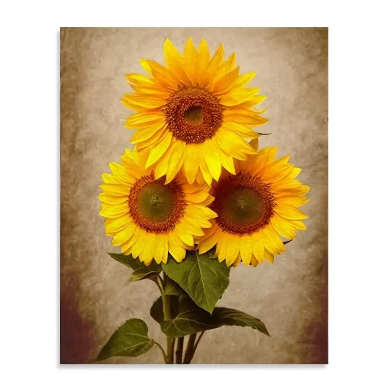 Sunflower Canvas Painting - Modern Floral Wall Art
