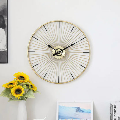 Gold Iron Art Wall Clock - Nordic Minimalist Design