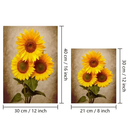 Sunflower Canvas Painting - Modern Floral Wall Art