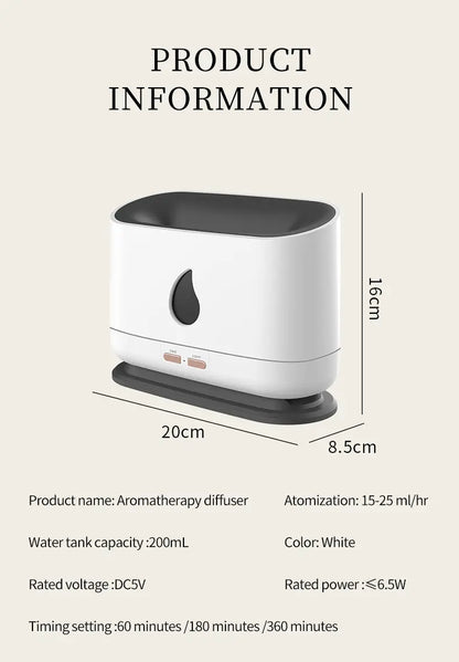 Flame Humidifier with Aromatherapy & Ambient Lighting