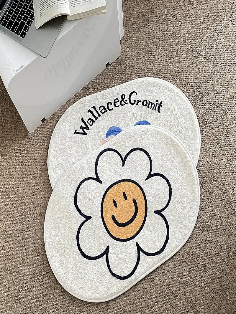 Sunflower Imitation Cashmere Bathroom Carpet Mat 50x80cm