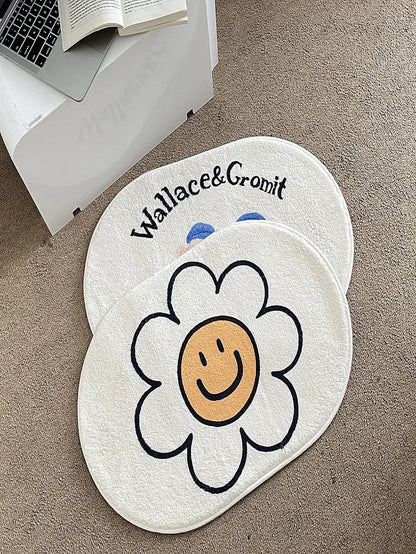 Sunflower Imitation Cashmere Bathroom Carpet Mat 50x80cm