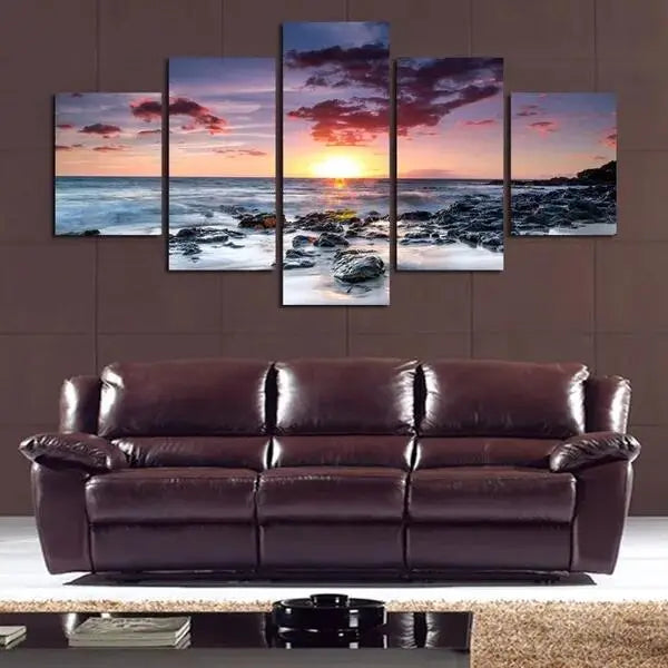 5pcs Set HD Printed Seascape Canvas Wall Art Decor