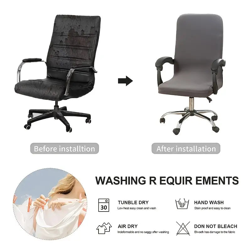 Washable Stretchy Durable Office Chair Seat Cover