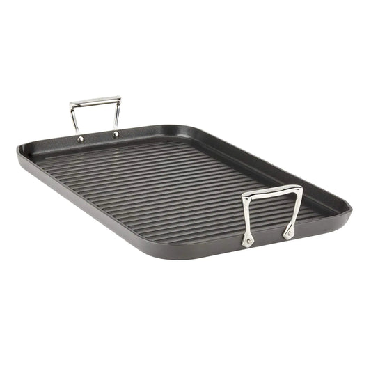 All-Clad HA1 Hard Anodized Nonstick Grill/Griddle Pan 13x20 Inch Oven Broiler Safe 500F Pots and Pans Cookware Black