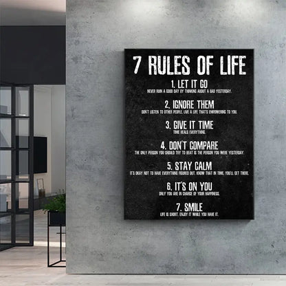 Frameless Wall Poster - 7 Rules of Life Canvas (1pc)