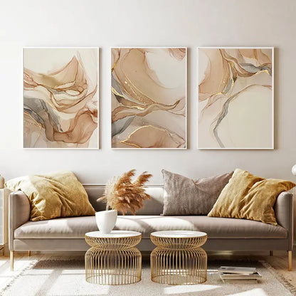 3pcs Abstract Marble Wall Art Posters for Home Decor