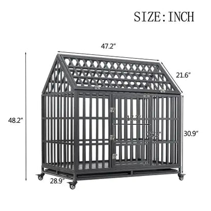Heavy Duty Dog Kennel Pet Cage With Roof And Windows