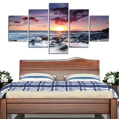 5pcs Set HD Printed Seascape Canvas Wall Art Decor