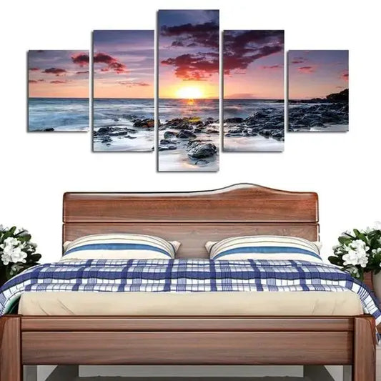 5pcs Set HD Printed Seascape Canvas Wall Art Decor
