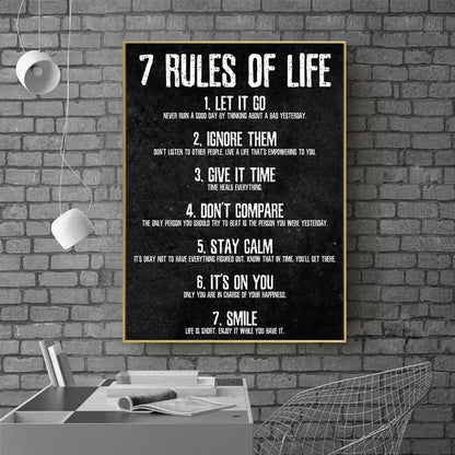 Frameless Wall Poster - 7 Rules of Life Canvas (1pc)