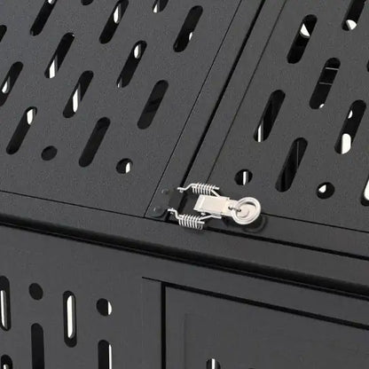 Heavy Duty Dog Crate 45 Inch Indestructible Pet Dog Cage Crate Kennel With Roof Top 2 Doors Removable Trays
