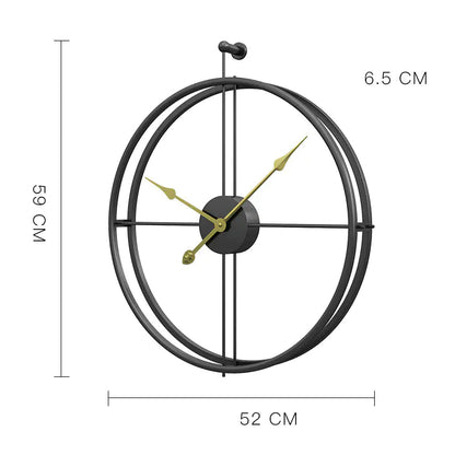 Nordic Creative Iron Wall Clock for Minimalist Living Room