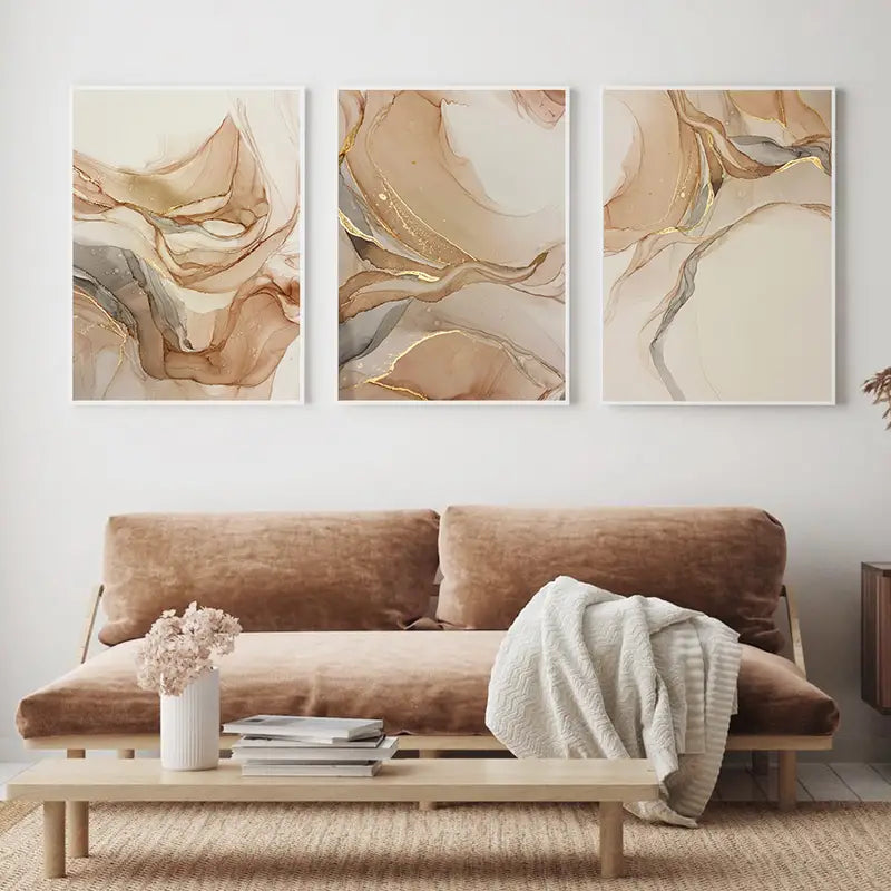 3pcs Abstract Marble Wall Art Posters for Home Decor