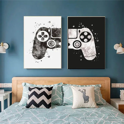2pcs Decorative Game Room Canvas Wall Art 7.9x11.8in