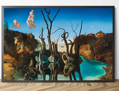 Elephant Painting - Dali's Swans Canvas Art (One Piece)