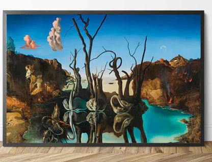 Elephant Painting - Dali's Swans Canvas Art (One Piece)