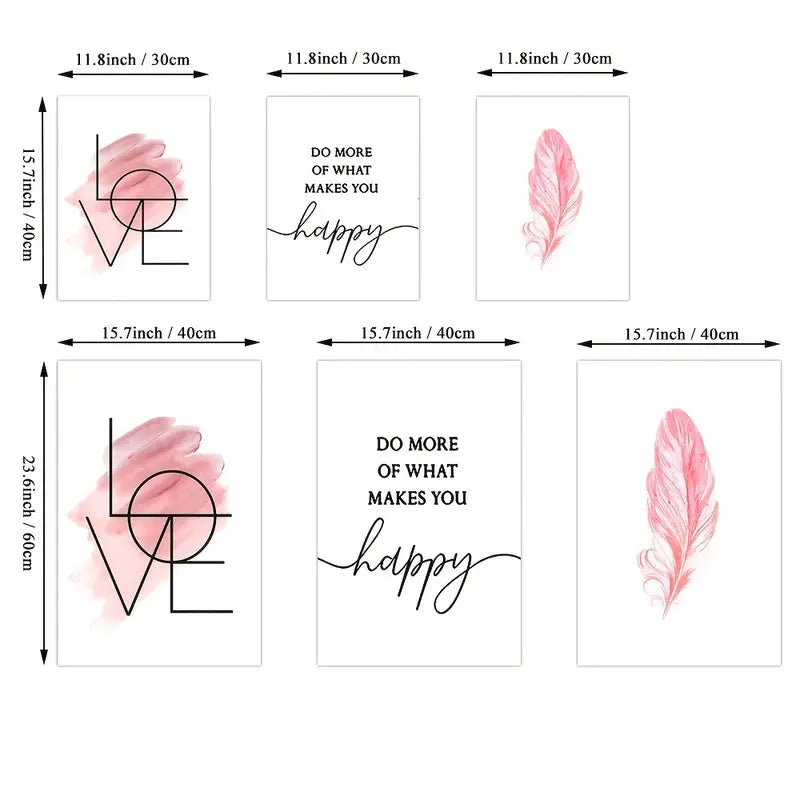 3pcs Frameless Nordic Minimalist Canvas Art Prints