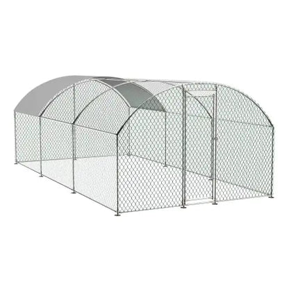 Large Chicken Coop Metal Chicken Track With Waterproof And UV Cover, Dome Shape Walk-In Fence Chicken Coop For Outdoor And Yard Farm Use
