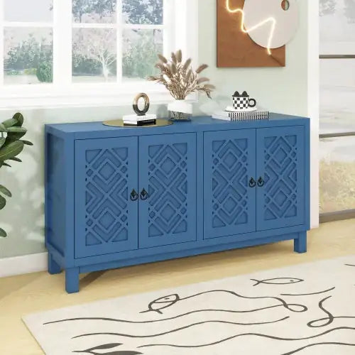 Large Storage Sideboard, 4-door Buffet Cabinet With Pull-tab Handle, Suitable For Living Room, Dining Room