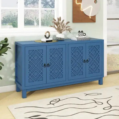 Large Storage Sideboard, 4-door Buffet Cabinet With Pull-tab Handle, Suitable For Living Room, Dining Room