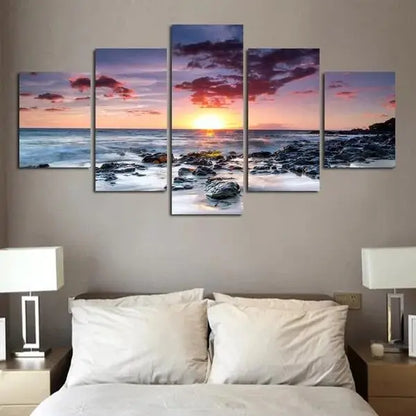 5pcs Set HD Printed Seascape Canvas Wall Art Decor
