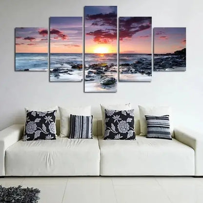 5pcs Set HD Printed Seascape Canvas Wall Art Decor