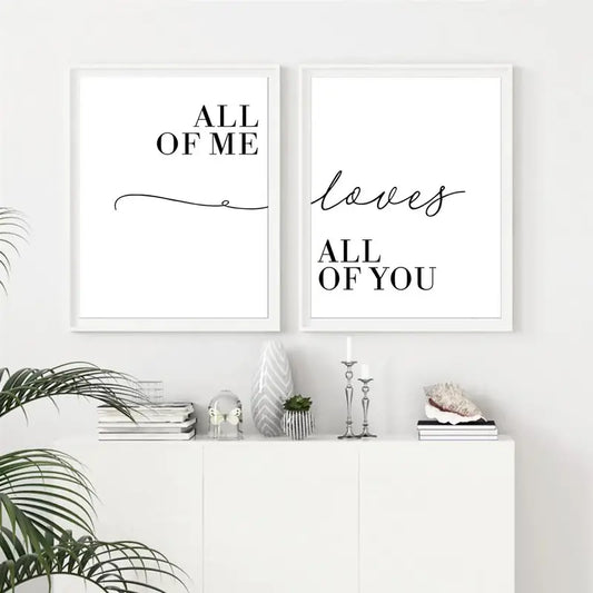 2pcs Canvas Paintings with Funny Couple Quotes Wall Art