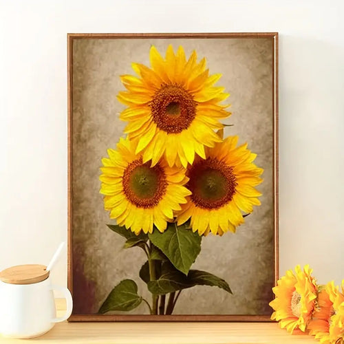 Sunflower Canvas Painting - Modern Floral Wall Art