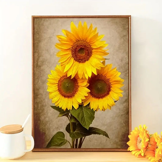 Sunflower Canvas Painting - Modern Floral Wall Art