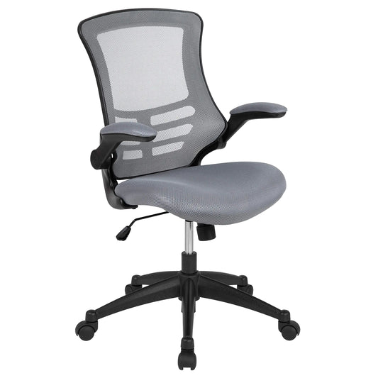Flash Furniture Kelista Office Chair Ergonomic Mid-Back Dark Gray Mesh with Swivel