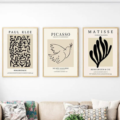 Frameless Abstract Art Prints by Matisse & Picasso (3pcs)
