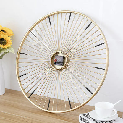 Gold Iron Art Wall Clock - Nordic Minimalist Design
