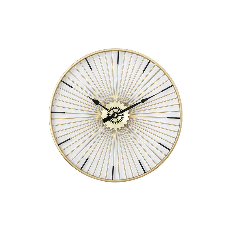 Gold Iron Art Wall Clock - Nordic Minimalist Design
