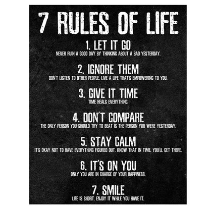 Frameless Wall Poster - 7 Rules of Life Canvas (1pc)