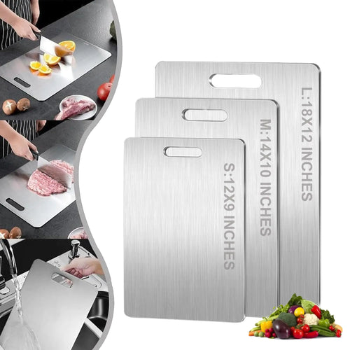TLNDG Titanium Cutting Board - 100% Pure Titanium Cutting Boards for Kitchen - Cutting Edge Hygiene & Durability Titanium Cutting Board for Home Kitchen Cooking Durable Easy to Clean (14 x 10 inch)