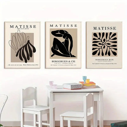 3pcs Matisse Abstract Body Line Canvas Wall Art 15.7x23.6"