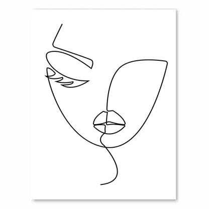 Nordic Minimalist Line Art Nude Woman Canvas Prints